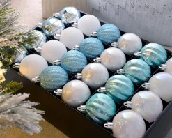 WeRChristmas Multi Blue Shatterproof Baubles, 48 Pack, 6 Cm