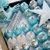 WeRChristmas Multi Blue Shatterproof Baubles Set, 50 Pack