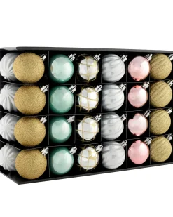 WeRChristmas Multi Gold Shatterproof Baubles, 48 Pack, 6 Cm