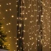 WeRChristmas Multi-Function 300 LED Connectable Curtain Light String, Warm White