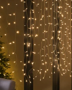 WeRChristmas Multi-Function 300 LED Connectable Curtain Light String, Warm White
