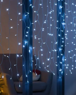 WeRChristmas Multi-Function 300 LED Connectable Curtain Light String, Bright White