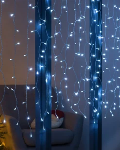 WeRChristmas Multi-Function 500 LED Connectable Curtain Light String, Bright White