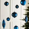 WeRChristmas Navy Blue Glass Baubles, 20 Pack
