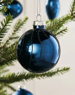 WeRChristmas Navy Blue Glass Baubles, 20 Pack