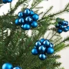 WeRChristmas Navy Blue Glass Berry Cluster Baubles, 10 Pack