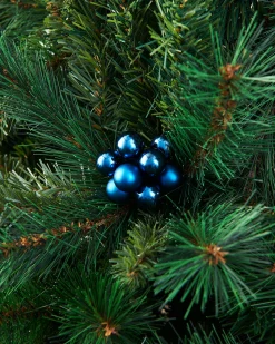 WeRChristmas Navy Blue Glass Berry Cluster Baubles, 10 Pack