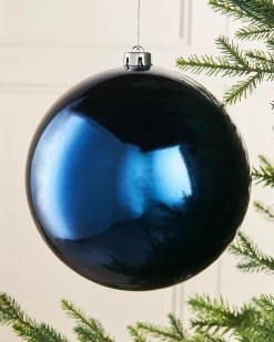 WeRChristmas Navy Blue Large Gloss Shatterproof Bauble, 20 Cm
