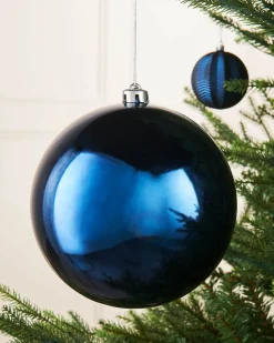 WeRChristmas Navy Blue Large Gloss Shatterproof Bauble, 20 Cm