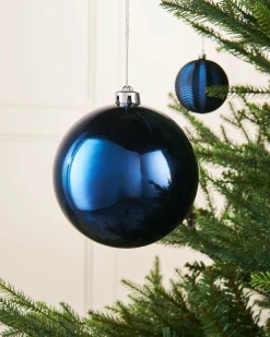 WeRChristmas Navy Blue Large Gloss Shatterproof Bauble, 15 Cm
