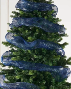 WeRChristmas Navy Blue Mesh With Navy Blue Foils, 9 M