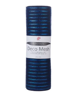 WeRChristmas Navy Blue Mesh With Navy Blue Foils, 9 M