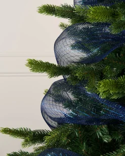 WeRChristmas Navy Blue Mesh With Navy Blue Foils, 9 M
