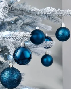 WeRChristmas Navy Blue Shatterproof Bauble, 50 Pack