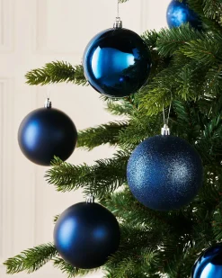WeRChristmas Navy Blue Shatterproof Baubles, 9 Pack, 10 Cm
