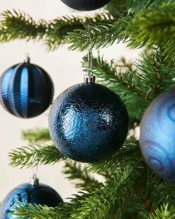 WeRChristmas Navy Blue Shatterproof Baubles, 16 Pack, 8 Cm