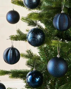 WeRChristmas Navy Blue Shatterproof Baubles, 16 Pack, 8 Cm