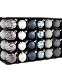 WeRChristmas Navy Shatterproof Baubles, 48 Pack, 6 Cm