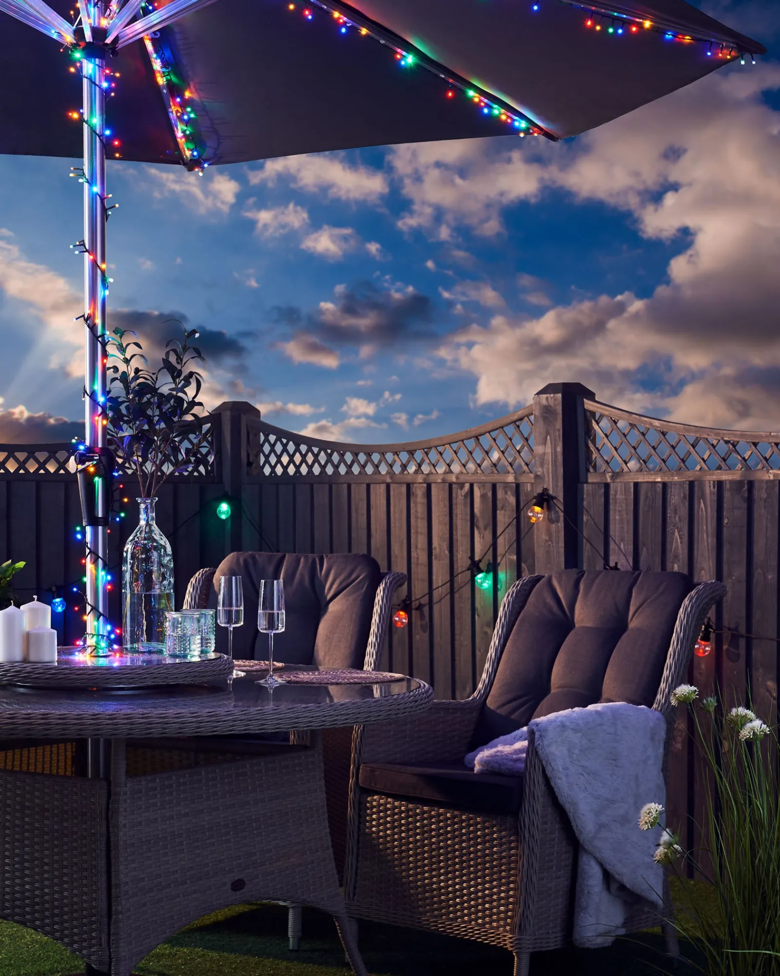 WeRChristmas Outdoor Multi-Function 360 LED Light String, Multi Colour