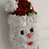 WeRChristmas Pack Of 3 Hanging Tinsel Snowman Decorations, 16 Cm