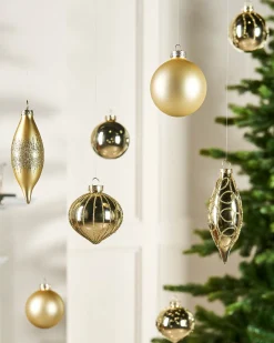 WeRChristmas Pale Gold Glass Baubles, 20 Pack