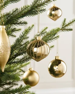 WeRChristmas Pale Gold Glass Baubles, 20 Pack