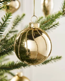 WeRChristmas Pale Gold Glass Baubles, 20 Pack