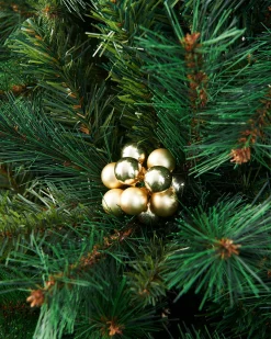 WeRChristmas Pale Gold Glass Berry Cluster Baubles, 10 Pack
