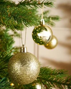 WeRChristmas Pale Gold Shatterproof Bauble, 50 Pack