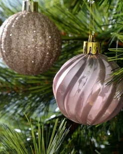 WeRChristmas Pink/Champagne Shatterproof Baubles, 48 Pack, 6 Cm