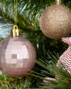 WeRChristmas Pink/Champagne Shatterproof Baubles Set, 50 Pack