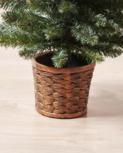 WeRChristmas Potted Craford Blue Pine Decorated Christmas Tree, 3 Ft