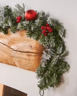WeRChristmas Pre-Decorated Frosted Garland, 6 Ft