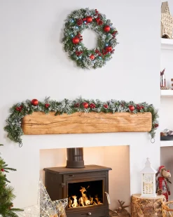 WeRChristmas Pre-Decorated Frosted Garland, 6 Ft