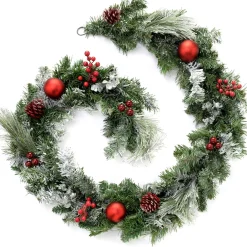 WeRChristmas Pre-Decorated Frosted Garland, 6 Ft