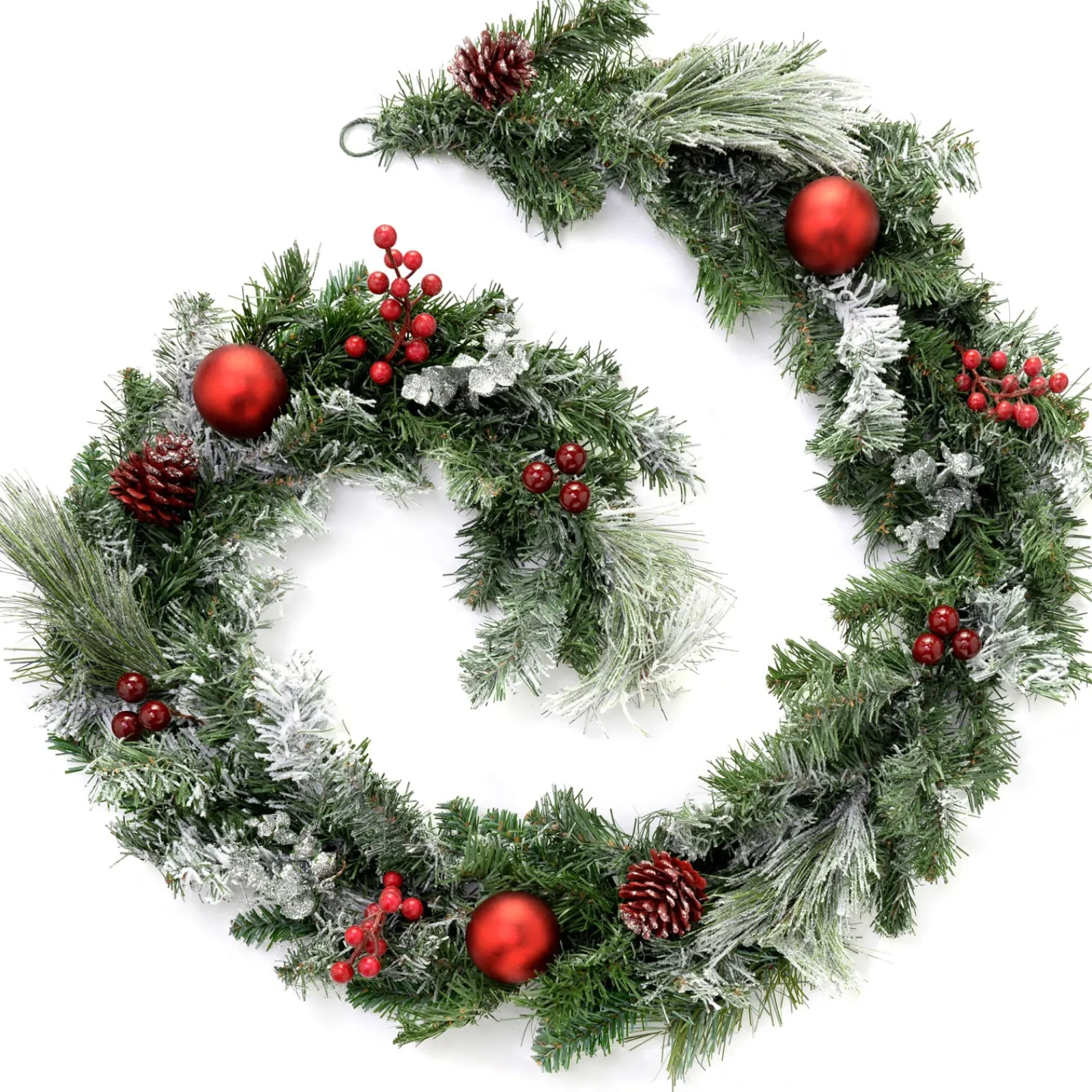 WeRChristmas Pre-Decorated Frosted Garland, 6 Ft