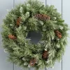 WeRChristmas Pre-Decorated Frosted Scandinavian Blue Spruce Wreath, 50 Cm