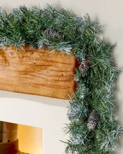 WeRChristmas Pre-Decorated Frosted Scandinavian Blue Spruce Garland, 9 Ft