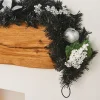 WeRChristmas Pre-Decorated Garland, Black/Silver, 6 Ft