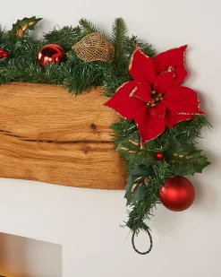 WeRChristmas Pre-Decorated Garland, Red/Gold, 6 Ft