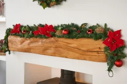 WeRChristmas Pre-Decorated Garland, Red/Gold, 6 Ft