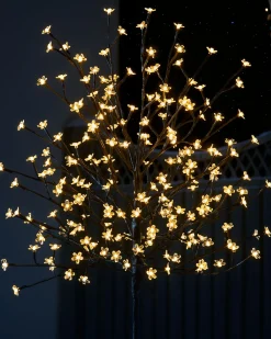 WeRChristmas Pre-Lit 200 LED Cherry Blossom Twig Tree, White, 5 Ft