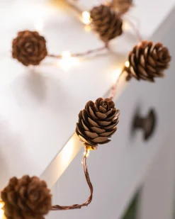 WeRChristmas Pre-Lit 20 LED Pinecone Light String Garland, 6 Ft