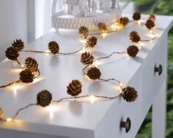 WeRChristmas Pre-Lit 20 LED Pinecone Light String Garland, 6 Ft