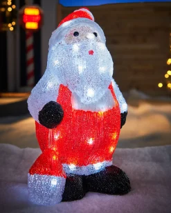 WeRChristmas Pre-Lit Acrylic Santa With Lantern, 35 Cm