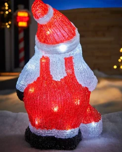 WeRChristmas Pre-Lit Acrylic Santa With Lantern, 35 Cm