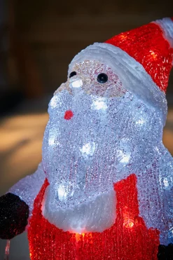 WeRChristmas Pre-Lit Acrylic Santa With Lantern, 35 Cm