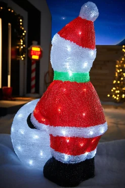 WeRChristmas Pre-Lit Acrylic Snowman With Snowball, 60 Cm
