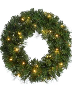 WeRChristmas Pre-Lit Alberta Spruce Wreath, 60 Cm