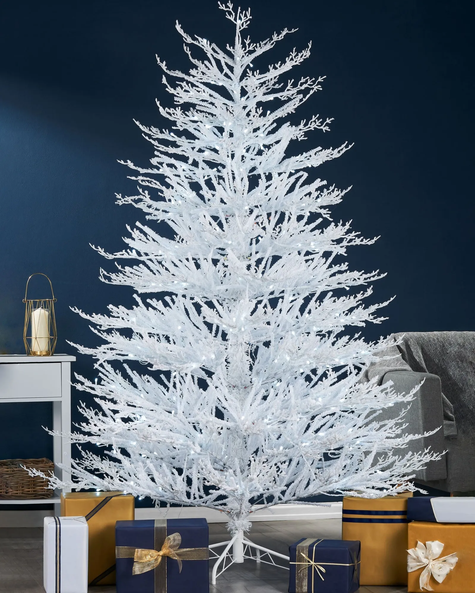 WeRChristmas Pre-Lit Arctic Ice Twig Christmas Tree, 7 Ft